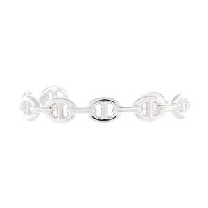 Hermes Medium Chaine d'Ancre Enchainee Cuff Bracelet Sterling Silver